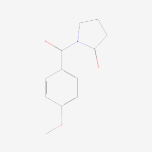 Two-dimensional skeletal structure of aniracetam, CAS 72432-10-1, molecular formula C12H13NO3, molecular weight 219.24 g/mol