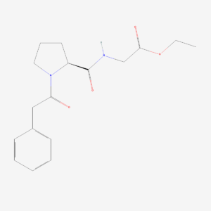 Two-dimensional skeletal structure of noopept, CAS 157115-85-0, molecular formula C17H22N2O4, molecular weight 318.4 g/mol