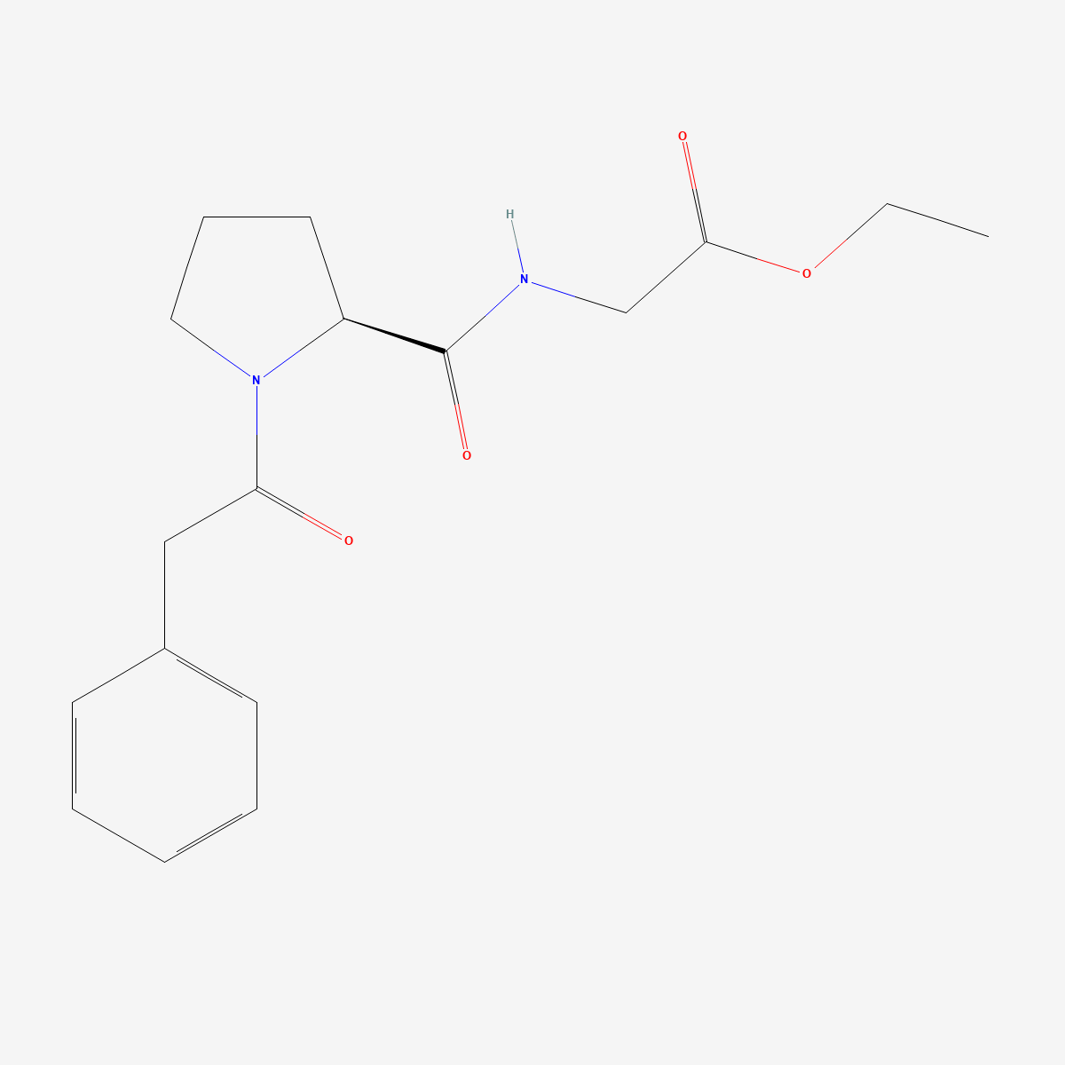 Two-dimensional skeletal structure of noopept, CAS 157115-85-0, molecular formula C17H22N2O4, molecular weight 318.4 g/mol