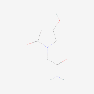 Two-dimensional skeletal structure of oxiracetam, CAS 62613-82-5, molecular formula C6H10N2O3, molecular weight 158.16 g/mol