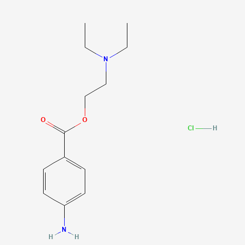 Procaine HCl (CAS 51-05-8) Procaine HCl — struktura chemiczna 2D (CAS 51-05-8, wzór C13H21ClN2O2, masa 272.77 g/mol)